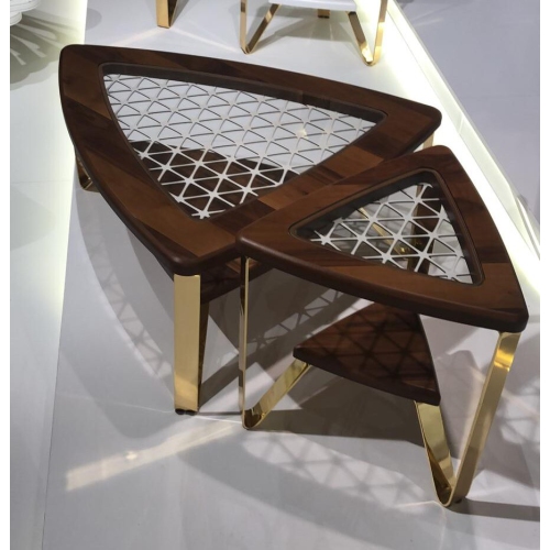 Ensemble de tablettes à trépied table basse de 37 po et table d’appoint de 20 po