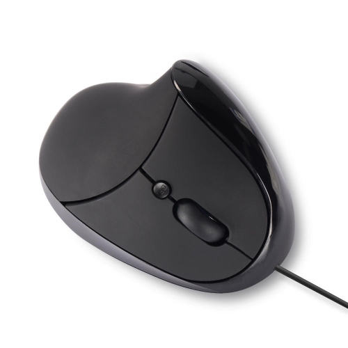 Compact Wired Vertical Mouse, Right-Handed Use, Black