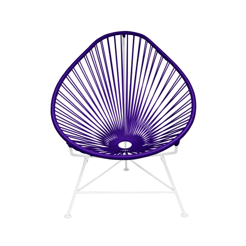 Innit Designs i01-02-07 Acapulco Chair - Purple Weave on White Frame