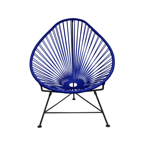 Innit Designs i01-01-28 Acapulco Chair - Deep Blue Weave on Black Frame