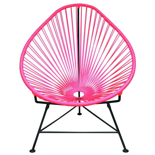 Innit Designs i01-01-05 Acapulco Chair - Pink Weave on Black Frame