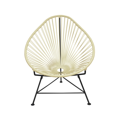 Innit Designs i01-01-27 Acapulco Chair - Ivory Weave on Black Frame