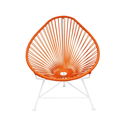 Innit Designs i01-02-10 Acapulco Chair - Orange Weave on White Frame