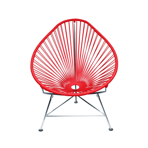 Innit Designs i01-03-08 Acapulco Chair - Red Weave on Chrome Frame