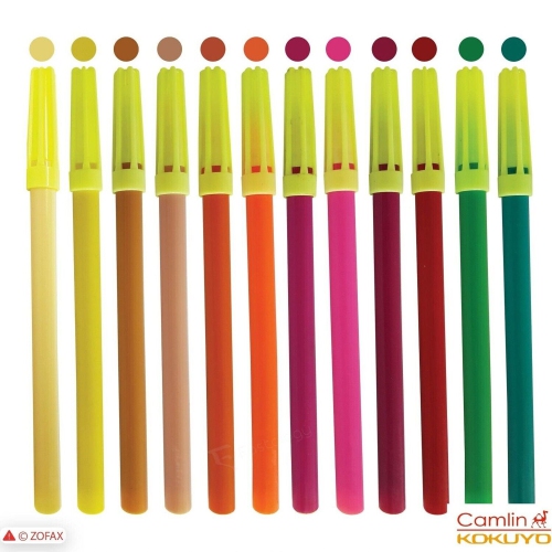 Camlin Sketch Pens 24 Shades Camlin Multicolor Stencil Color Shades Bright and vibrant For Student