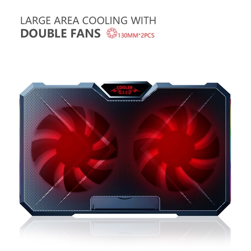 RGB Laptop Cooling Pad for 11"-17.3" Notebook Laptop Cooler with 2 Big Quiet Cooling Fans - axGear
