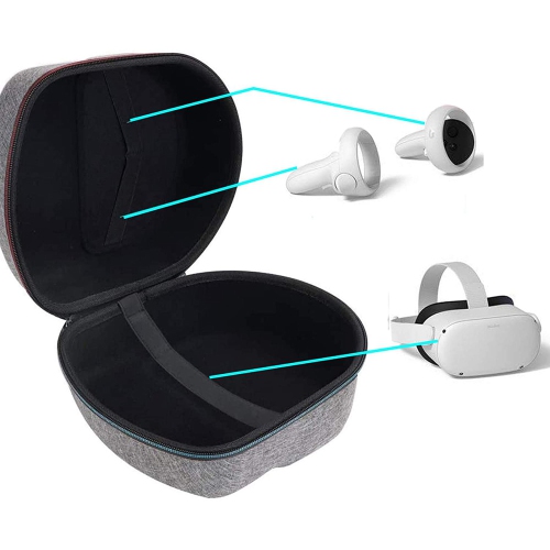 Étui de transport rigide pour casque et contrôleurs de jeu VR tout-en-un Oculus Quest 2, boîte de rangement de protection, Noir- axGear