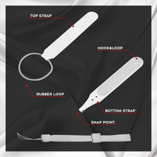 1 Pair Adjustable Hand Grip Strips Accessories for Oculus Quest 2 VR Gaming Headset Controller Handle Dropping Prevention White - axGear