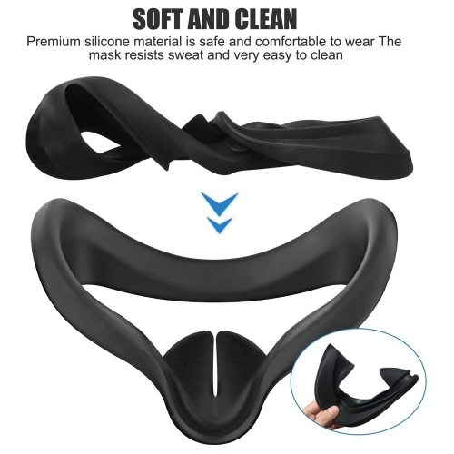 VR Face Silicone Cover Mask for Oculus Quest 2 Headset Face Pad Cushion Sweat proof Anti-Fog Oculus Quest 2 Accessories - axGear