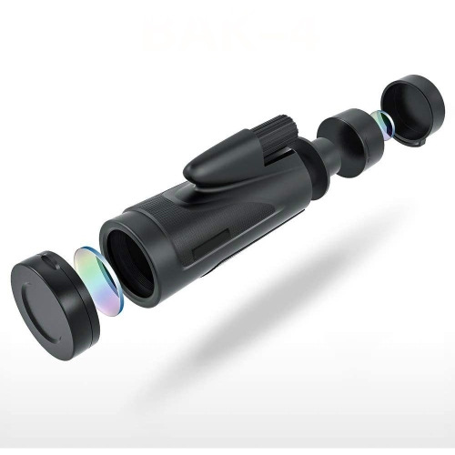 Télescope monoculaire monoculaire HD 12 × 50 haute puissance avec support pour téléphone intelligent et trépied étanche HD FMC Bak4 Prism - axGear