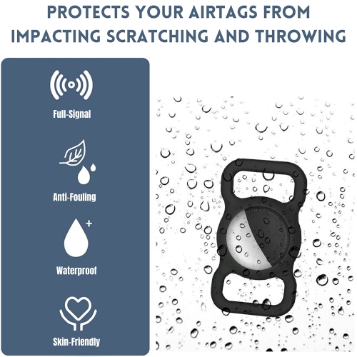 [4 Pack] Silicon AirTag Case Compatible with AirTag 2021, Air Tag Protective Holder for Dog, Cat, Pet Collar Loop Holder, Safety Anti-Lost,