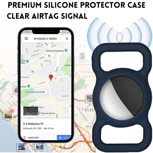 [4 Pack] Silicon AirTag Case Compatible with AirTag 2021, Air Tag Protective Holder for Dog, Cat, Pet Collar Loop Holder, Safety Anti-Lost,