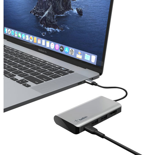 Belkin CONNECT 4-in-1 USB-C Hub with Power Delivery (AVC006BTSGY)
