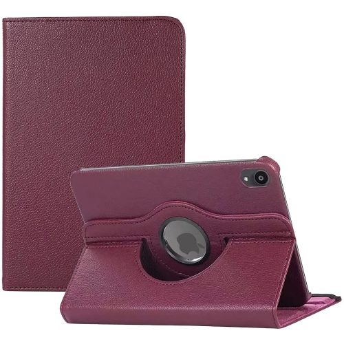 [CS] 360 Rotating PU Leather Stand Case Smart Cover for iPad Mini 6 7 6th 7th Gen., Purple