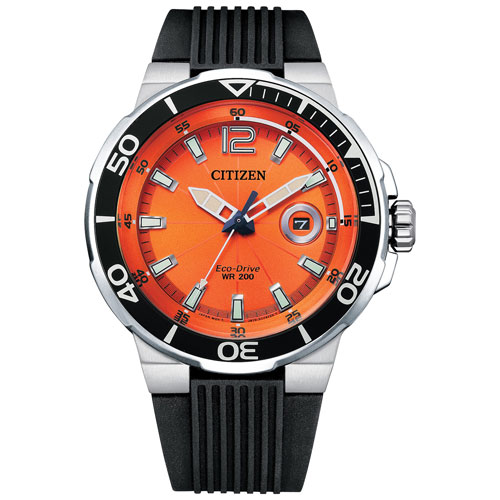 Citizen Eco-Drive 47mm Men's Sport Watch - Black/Silver/Orange