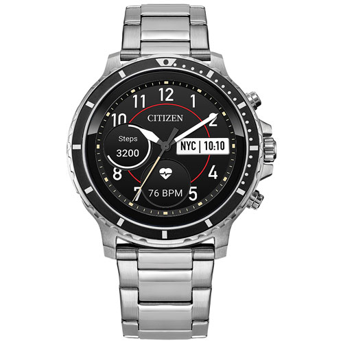 Citizen CZ 46mm Smartwatch with Heart Rate Monitor - Silver