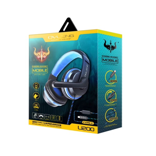 OVLENG  U200 Type-C Wired Headphones With Mic, Super Bass