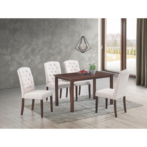 Ingrid Beige 5Pc Solid Wood Dining Set
