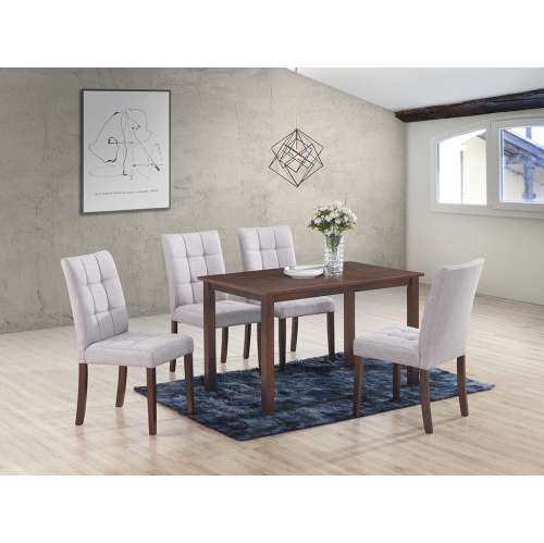 QUEENSONS  Clare Light 5PC Solid Wood Dining Set In Grey