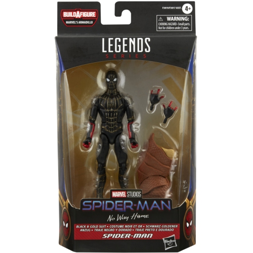 Marvel Legends Spider-Man No Way Home 6 Inch Action Figure BAF Armadillo - Black & Gold Suit Spider-Man