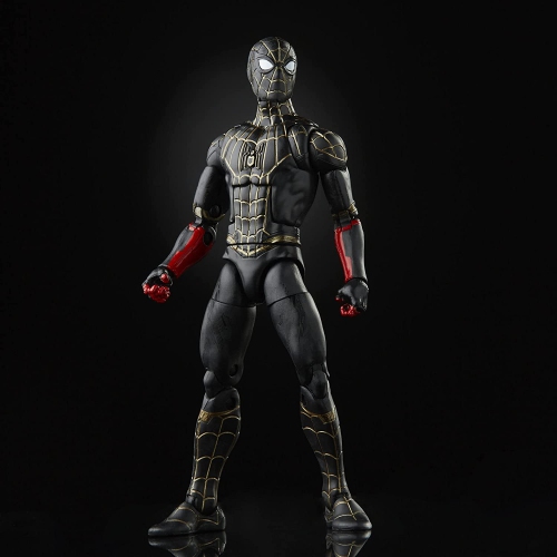 Marvel Legends Spider-Man No Way Home 6 Inch Action Figure BAF Armadillo - Black & Gold Suit Spider-Man