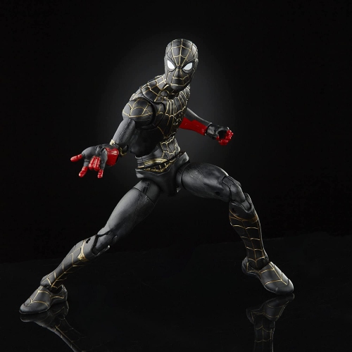 Marvel Legends Spider-Man No Way Home 6 Inch Action Figure BAF Armadillo - Black & Gold Suit Spider-Man