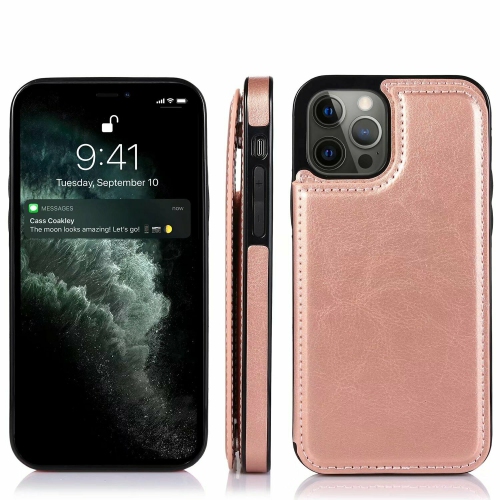 Merlin Leather Flip Wallet Case Card Holder Phone Back Cover for iPhone 13(Pink) - Free Shipping