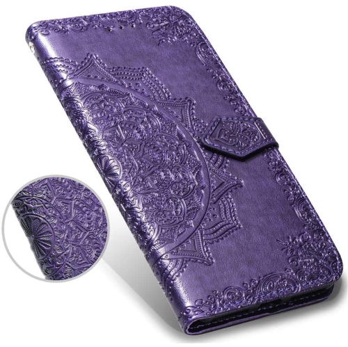 LEDEX Luxury Embossed Mandala Floral Pattern Premium PU Leather Flip Wallet Case SKYXD Luxury 3D for iPhone 13 - Free Shipping
