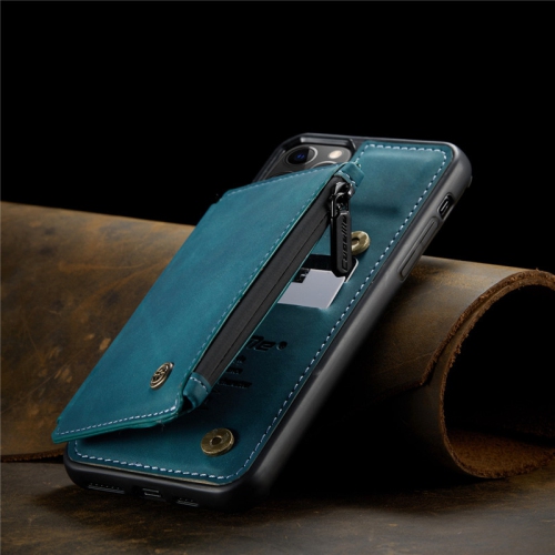 CaseMe Back case Card Slot Retro Matte Synthetic Leather Wallet Zipper Stand Cover for iPhone 13 - Free Shipping