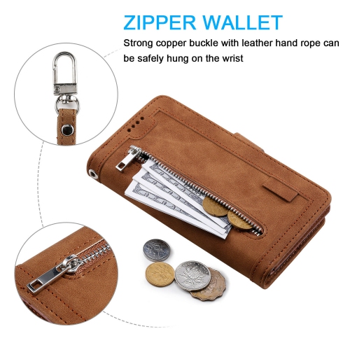 WillCase Wallet Leather Magnetic Case Shockproof Leather Zipper Flip Cover Credit Card Holder for iPhone 13 Pro Max - Free Shipping