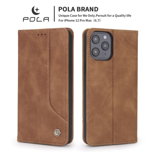 POLA Retro Classic Magnetic PU Leather Flip Wallet Card Holder Phone Case Cover for iPhone 13 - Free Shipping