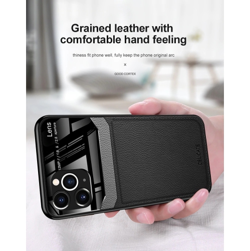 LEDEX Leather case back cover Protective Cover Phone Case Glass Back Shell For iPhone 13 - Free Shipping