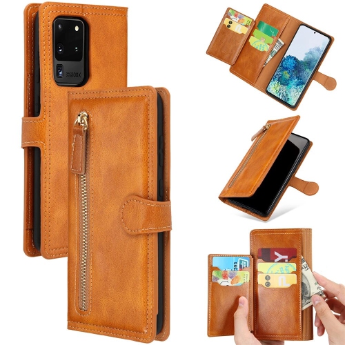 Kelvin Leather Flip Zipper Magnetic Wallet Phone Case Card Holder For Samsung Galaxy S20 FE - Free Shipping