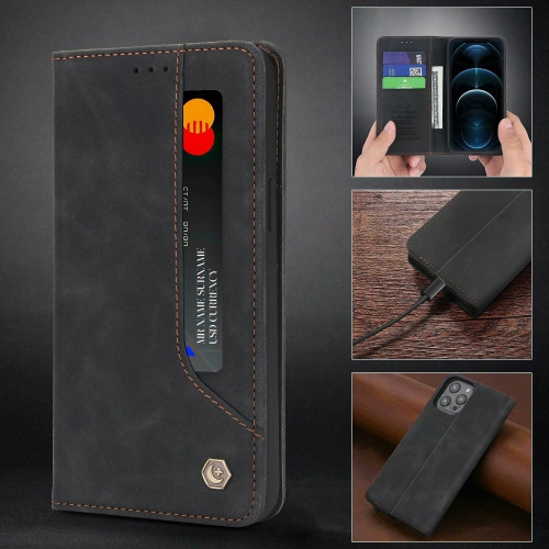 POLA Retro Classic Magnetic PU Leather Flip Wallet Card Holder Phone Case Cover for iPhone 13 - Free Shipping