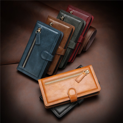 Kelvin Leather Flip Zipper Magnetic Wallet Phone Case Card Holder For iPhone 13 - Free Shipping
