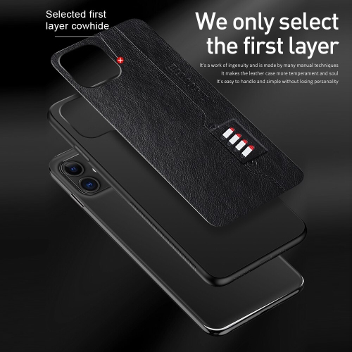 TONDAR Fashion Leather Texture Shockproof Case Ultra Light Back Cover for iPhone 13 - Free Shipping