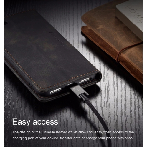 CaseMe Wallet Case Anti-Fall Retro Handmade Leather Magnetic Case Card Slot for iPhone 13 - Free Shipping