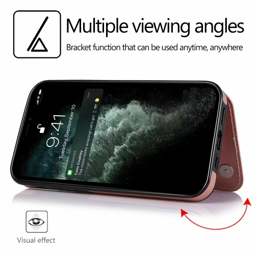 Merlin Étui portefeuille en cuir PU avec avec Cartes Poches Arrière Coque pour iPhone 13 Pro Max