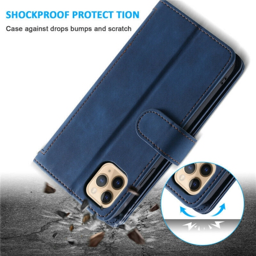 WillCase Wallet Leather Magnetic Case Shockproof Leather Zipper Flip Cover Credit Card Holder for iPhone 13 - Free Shipping