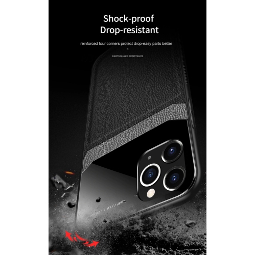 LEDEX Leather case back cover Protective Cover Phone Case Glass Back Shell For iPhone 13 Pro Max - Free Shipping