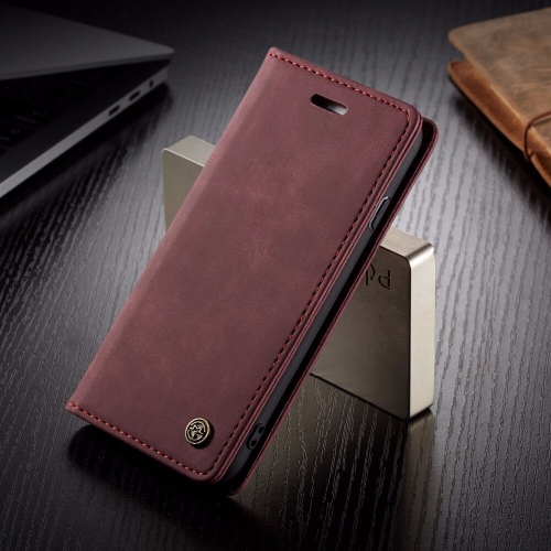 CaseMe Wallet Case Anti-Fall Retro Handmade Leather Magnetic Case Card Slot for iPhone 13 - Free Shipping
