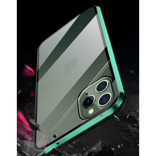 BRENDA 360° Front+Back Clear Tempered Glass Metal Magnetic Case Cover For iPhone 13