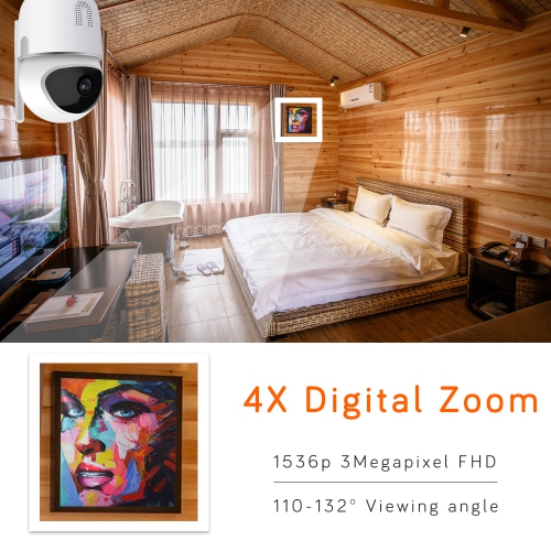 SELIN Security Camera Wireless Full HD 1080P WiFi Home Dome Surveillance Cameras Two-Way Audio Motion Detection Night Vision Pan/Tilt/Zoom for