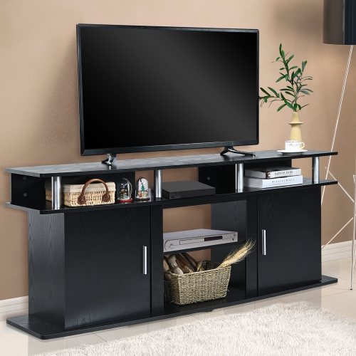 Costway 63'' TV Stand Entertainment Console Center W/ 2 Cabinets Up to 70''