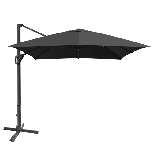 10'x13' Patio Offset Cantilever Umbrella Aluminum 360° Rotation Tilt Wine\Beige\Coffee\Navy\Orange\Grey\Turquoise