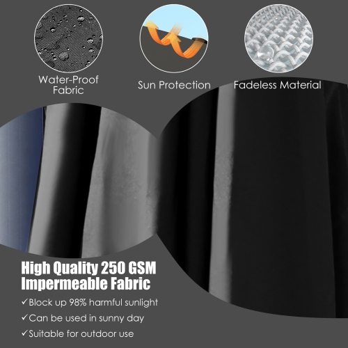 10'x13' Patio Offset Cantilever Umbrella Aluminum 360° Rotation Tilt Wine\Beige\Coffee\Navy\Orange\Grey\Turquoise