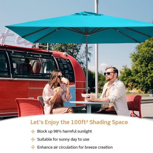 Costway 10x10 ft Patio Offset Cantilever Umbrella Aluminum 360° Rotation Tilt