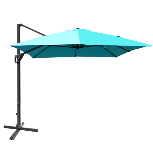 Costway 10'x13' Patio Offset Cantilever Umbrella Aluminum 360° Rotation Tilt