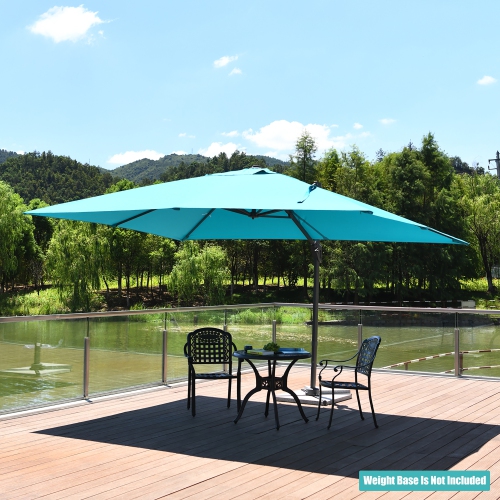 Costway 10'x13' Patio Offset Cantilever Umbrella Aluminum 360° Rotation Tilt