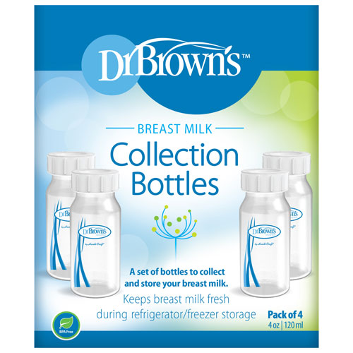 Dr. Brown's Breastmilk Collections 4oz. Baby Bottle Set - 4 Pack - Clear